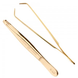 Pfeilring Augenbrauen-Pinzette, golden, 9cm lang