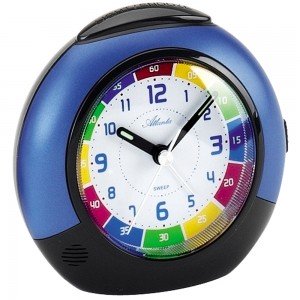 Wecker Kinderwecker blau schwarz Lernwecker für Kinder