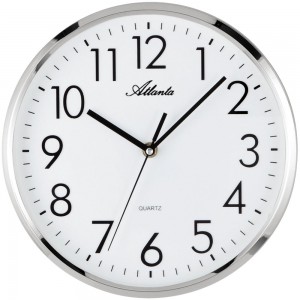 Wanduhr Quarz analog silbern rund leise ohne Ticken