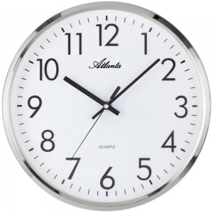 Wanduhr Quarz analog silbern rund leise schleichende Sekunde