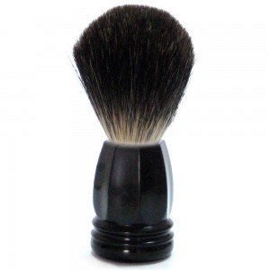 Golddachs Rasierpinsel mit Dachshaar, schwarzer Kunststoffgriff