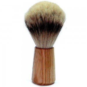 Golddachs Rasierpinsel mit Dachs-Silberspitze, Kautschuk-Holzgriff