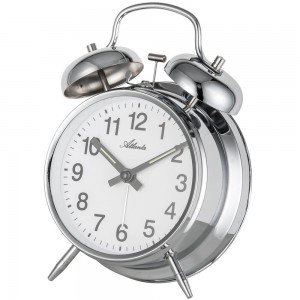 Mechanischer Glockenwecker Doppelglockenwecker silbern