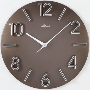 Wanduhr Quarz analog braun rund