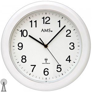 Wanduhr Badezimmeruhr Funk Funkwanduhr weiß rund wasserdicht