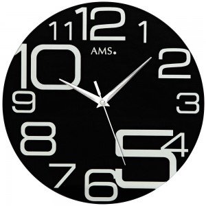 Wanduhr Quarz analog schwarz rund modern leise ohne Ticken