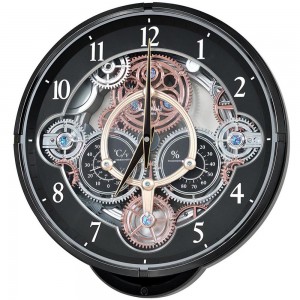 Wanduhr Quarz analog Thermometer Hygrometer mit Melodien