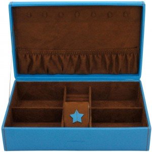 Schmuckkoffer BACCARA blau Uhrenfach