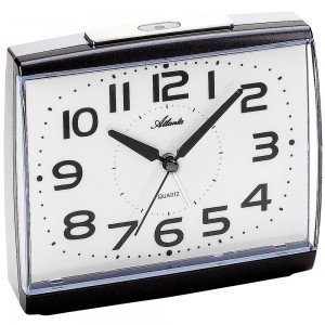 Wecker Quarz analog anthrazit/silber leise ohne Ticken mit Licht Snooze