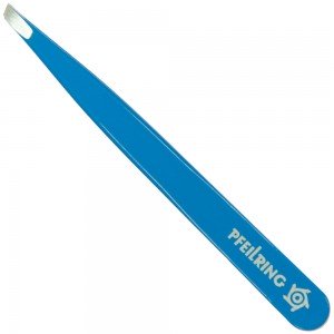 Pfeilring Pinzette schräg rostfrei INOX himmelblau