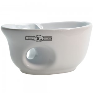 Golddachs Rasiermug weiß Keramik oval mit Eingriff für gute Handhabung