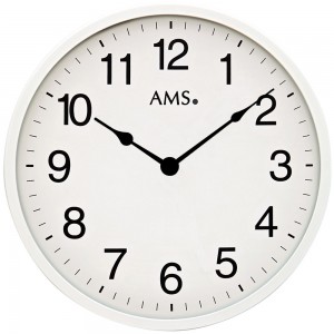 Wanduhr Quarz analog weiß rund schlicht sehr flach