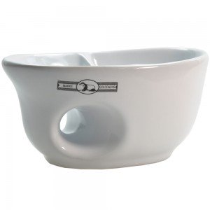 Golddachs Rasiermug weiß Keramik oval mit Eingriff für gute Handhabung