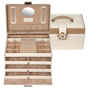 Sacher Schmuckkoffer Schmuckkasten BELLA FIORE beige abschließbar Schubladen
