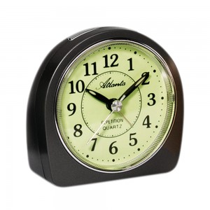 Wecker Quarz analog anthrazit leise ohne Ticken mit Licht Snooze