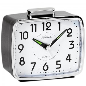 Wecker Quarz analog schwarz mit Glockensignal