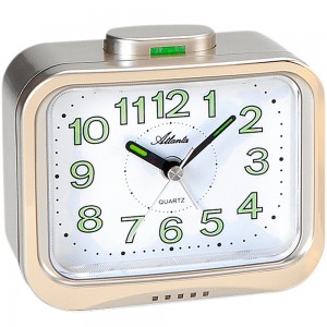 Wecker Quarz analog golden mit Glockensignal Leuchtzeiger