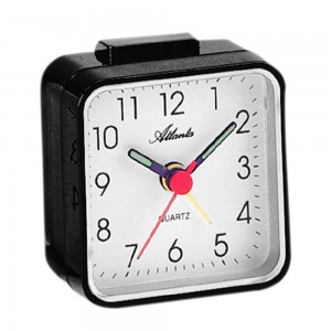 Wecker Quarz analog schwarz eckig