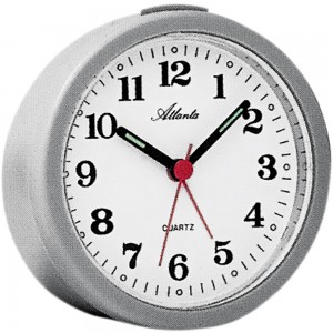 Wecker Quarz analog grau rund