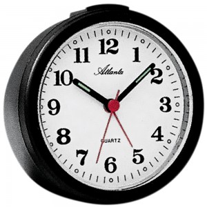 Wecker Quarz analog schwarz rund