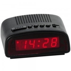 Wecker Netzwecker digital schwarz rot mit Snooze Digitalwecker