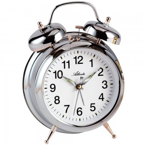 Mechanischer Wecker Glockenwecker Doppelglockenwecker silbern groß