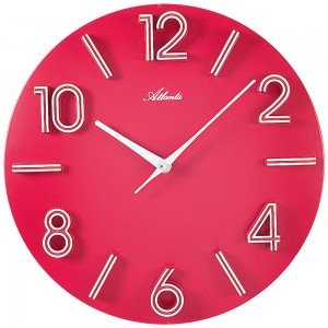 Wanduhr Quarz analog pink rosa rund