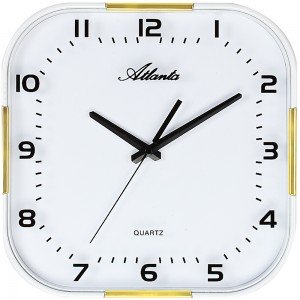 Wanduhr Quarz analog weiß golden mit Glas leise ohne Ticken