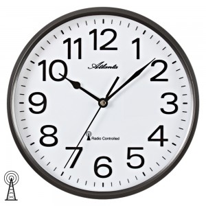 Funkwanduhr analog anthrazit weiß rund