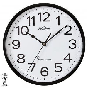 Funkwanduhr analog schwarz weiß rund
