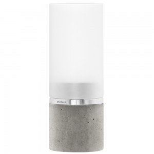 Windlicht FARO Beton mit Edelstahl matt und Glas kombiniert