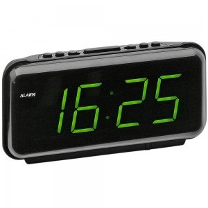 Wecker Netzwecker digital schwarz grün mit Snooze Digitalwecker