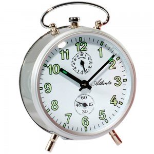 Mechanischer Wecker silbern mechanisch rund