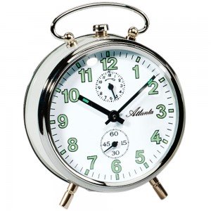 Mechanischer Wecker silbern weiß mechanisch rund