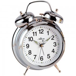 Mechanischer Wecker Glockenwecker Doppelglockenwecker silbern groß