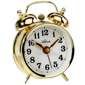 Mechanischer Wecker Glockenwecker Doppel-Glockenwecker golden rund