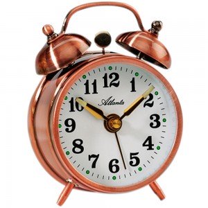 Mechanischer Wecker Glockenwecker kupfer farben rund