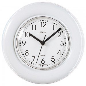 Küchenuhr Wanduhr Küche Quarz analog Keramik Keramikuhr weiß