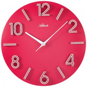 Wanduhr Quarz analog pink rosa rund