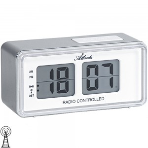 Atlanta Wecker Funk Funkwecker digital silbern mit Licht Digitalwecker