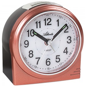 Atlanta Wecker Quarz analog kupfer farben leise ohne Ticken mit Licht