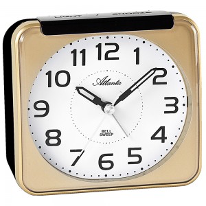 Atlanta Wecker Quarz analog golden leise ohne Ticken mit Licht Snooze