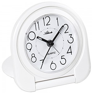 Atlanta Wecker Reisewecker Klappwecker Quarz analog weiß