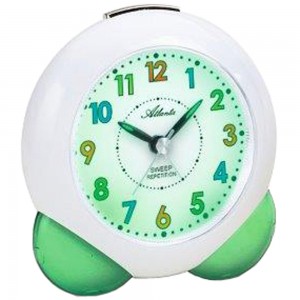 Atlanta Wecker für Kinder Quarz grün leise ohne Ticken