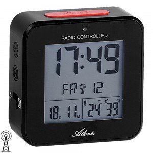 Atlanta Wecker Funk Funkwecker digital schwarz Licht Snooze Digitalwecker
