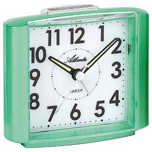 Atlanta Wecker Quarz analog grün hellgrün leise ohne Ticken mit Licht