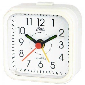 Magic Wecker Quarz analog weiß eckig einfach schlicht
