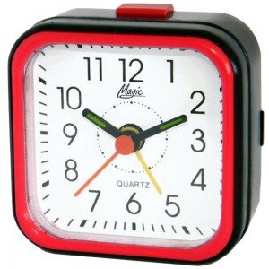 Magic Wecker Quarz analog rot schwarz eckig einfach schlicht