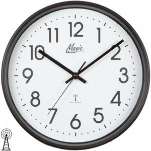 Magic Wanduhr Funk Funkwanduhr analog schwarz rund schlicht