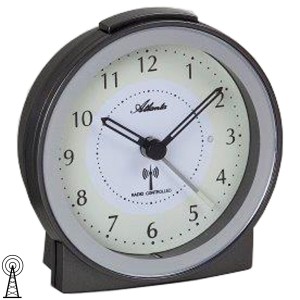 Wecker Funk Funkwecker anthrazit silbern mit Licht Snooze leise